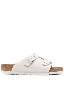 Birkenstock sandales Zürich en cuir - Blanc