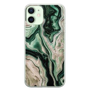 iPhone 12 mini siliconen hoesje - Green waves