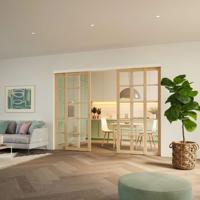 Argenta Xperta symmetrisch schuifdeursysteem 6m rail - Wit - Wandmontage - Dubbele deur - deurdikte 50/54 -Deurophanging opbouw - Dubbele softclose