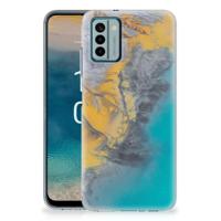 Nokia G22 | TPU | Siliconen hoesje | Marble Blue Gold