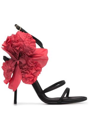 Dolce & Gabbana sandales à fleur appliquée 110 mm - Noir