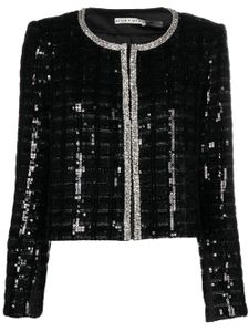 alice + olivia veste en tweed Kidman à ornements en cristal - Noir