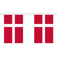 3x Polyester vlaggenlijn van Denemarken 3 meter   - - thumbnail