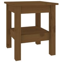 The Living Store Salontafel Massief Grenenhout - Honingbruin - 35x35x40cm - Met Schap - thumbnail