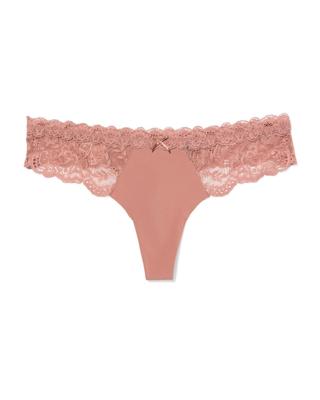 HEMA Damesstring Micro Met Kant Lichtbruin (lichtbruin)