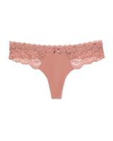 HEMA Damesstring Micro Met Kant Lichtbruin (lichtbruin)