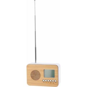 Digitale wekker - naturel/wit - kunststof - 14 x 6 x 10 cm - alarm klok