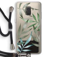 Tropical watercolor leaves: Samsung Galaxy A8 (2018) Transparant Hoesje met koord