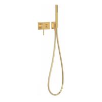 Douchekraan met handdouche Tres 3V | Inbouw | Mengkraan | Excl.Inbouwdeel | 3-weg | Rond | 24k Goud mat