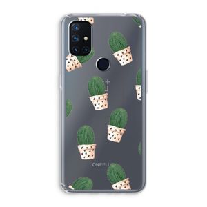Cactusprint roze: OnePlus Nord N10 5G Transparant Hoesje