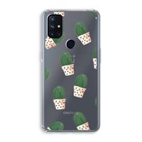 Cactusprint roze: OnePlus Nord N10 5G Transparant Hoesje