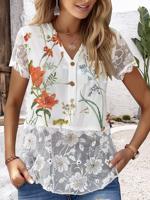 Floral Casual Lace Shirt - thumbnail