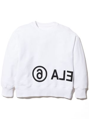 MM6 Maison Margiela Kids sweat oversize à logo imprimé - Blanc