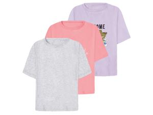 pepperts! 3 meisjes T-shirts (paars/roze/lichtgrijs, 158/164)