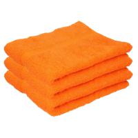 Towelcity Luxe badhanddoek - 3x - oranje - 50 x 90 cm - 550 grams - Badkamer textiel - Katoen