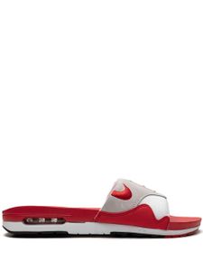 Nike claquettes Air Max 1 'Sport Red' - Blanc