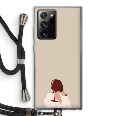 I drink wine: Samsung Galaxy Note 20 Ultra / Note 20 Ultra 5G Transparant Hoesje met koord
