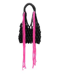 Nannacay mini sac cabas Malala en macramé - Noir