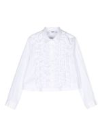 MSGM Kids chemise crop à volants - Blanc