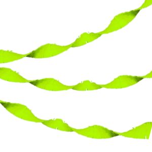 3x stuks neon groene thema feestslinger 18 meter van crepe papier