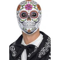 Day of the dead Senor Bones - Halloween verkleed masker - heren - met elastiek - thumbnail