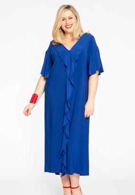 Yoek Jurk met volants | Indigo | Maat 58/60