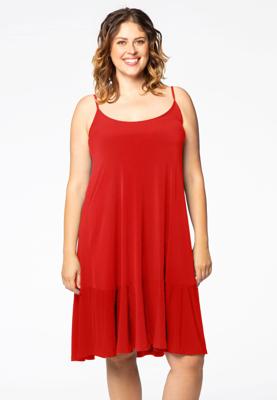 Yoek Jurk met spaghetti bandjes | Rood | Maat 42/44