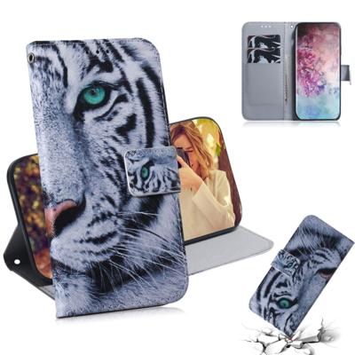 3D gekleurde tekening horizontale Flip leergeval met houder & kaartsleuf & portemonnee voor Galaxy Note 10 plus (Tiger)