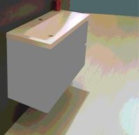 Wiesbaden wastafel 100cmx36cm √©√©n kraangat wit