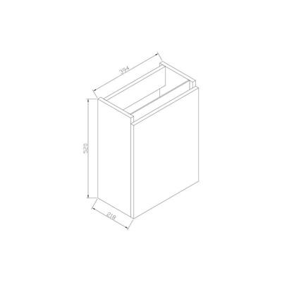 Fonteinkast Sanilux Trendline 52x40x22 cm Rechts Softclose Natural Oak Sanilux