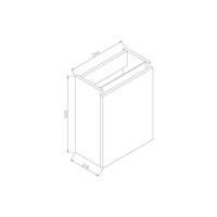 Fonteinkast Sanilux Trendline 52x40x22 cm Rechts Softclose Natural Oak Sanilux