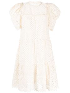 Ulla Johnson robe Simone à appliqués fleurs - Blanc