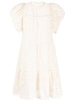 Ulla Johnson robe Simone à appliqués fleurs - Blanc