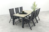 Hartman Napoli/Nola verstelbare tuinset 210x90 cm. - Antraciet/Houtlook Hartman Napoli/Nola verstelbare tuinset 210x90 cm. - Antraciet/Houtlook