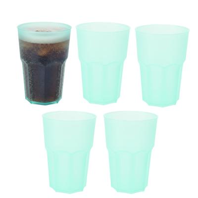 Drinkbekers - 5x - groen - kunststof - 480 ml - onbreekbare camping en kinder bekers