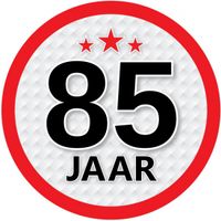 85 jaar leeftijd sticker rond verjaardag versiering   -