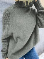 Casual Loose Turtleneck Sweater tunic - thumbnail