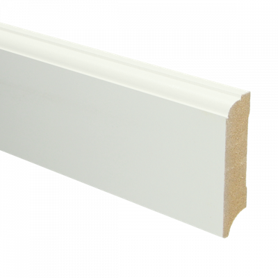 MDF Eigentijdse plint 70x18 voorgelakt RAL9010 - lengte 240cm