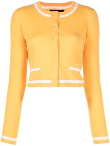 Paule Ka cardigan crop à bordures contrastantes - Orange