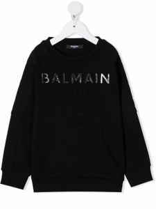 Balmain Kids sweat à logo embossé - Noir