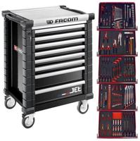 Facom gereedschapswagen 8 laden m3, met 5 gevulde laden in foam, zwart - jetcmm175gbnl