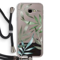Tropical watercolor leaves: Samsung Galaxy J4 Plus Transparant Hoesje met koord