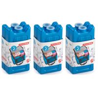 6x stuks 90 grams koelelementen - 11 x 5.5 cm - blauw - kunststof - met sneeuwvlokken print