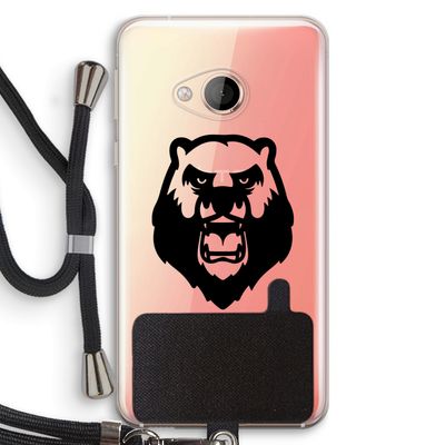 Angry Bear (black): HTC U Play Transparant Hoesje met koord