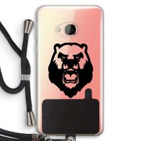 Angry Bear (black): HTC U Play Transparant Hoesje met koord