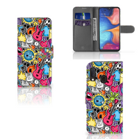 Samsung Galaxy A20e Wallet Case met Pasjes Punk Rock