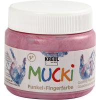 Creativ Company Mucki vingerverf, metallic roze, 150 ml/ 1 doosje