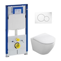 Geberit UP320 toiletset met Saniclear Itsie witte toiletpot randloos met softclose zitting
