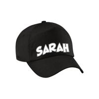 Cadeau pet/cap voor dames - Sarah - zwart - vijftig/50 jaar - verjaardag