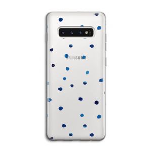 Blauwe stippen: Samsung Galaxy S10 4G Transparant Hoesje